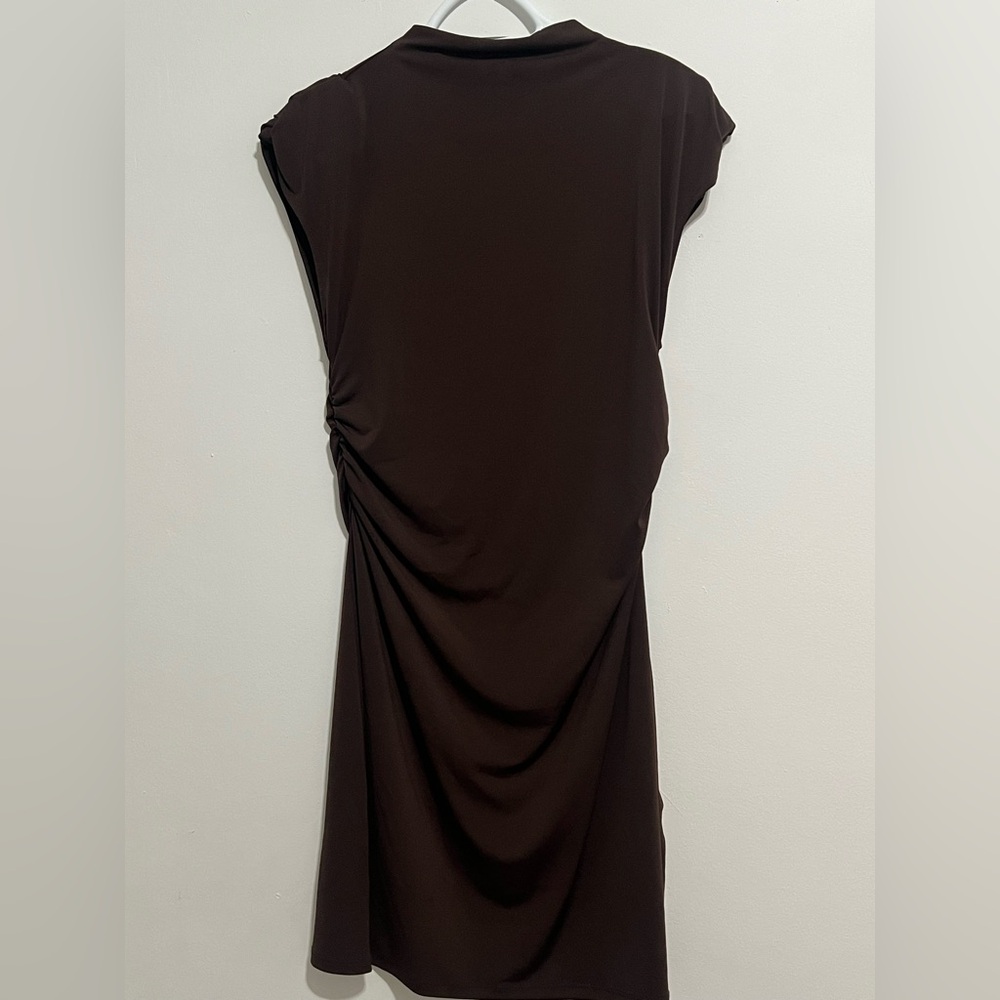 H&M Dark Brown Ruched Mini Dress